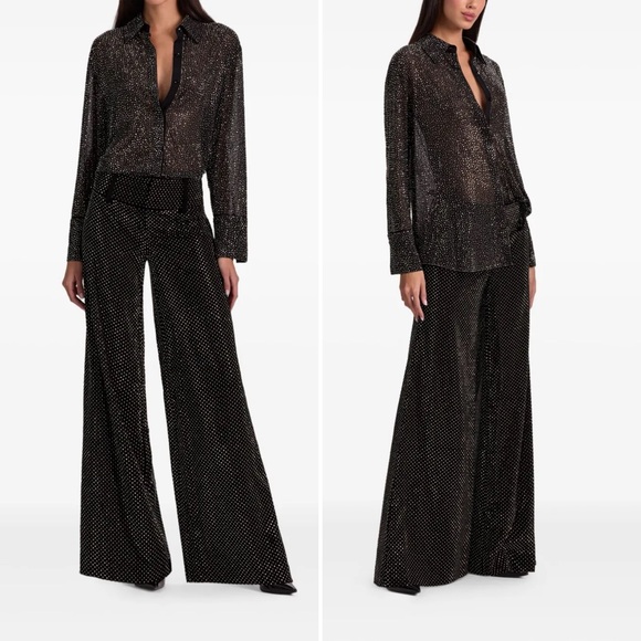 Alice + Olivia Crystal Embellished Oversized Button Down Size XS NWT - Picture 10 of 16